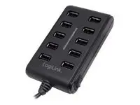 LOGILINK UA0125 LOGILINK - 10 prievadų USB2.0 šakotuvas su jungikliu ON / OFF