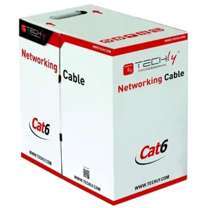 TECHLYPRO 022571 TechlyPro UTP Cat6 kabelis 4x2 su vijomis CCA 305 m dėžutė pilka