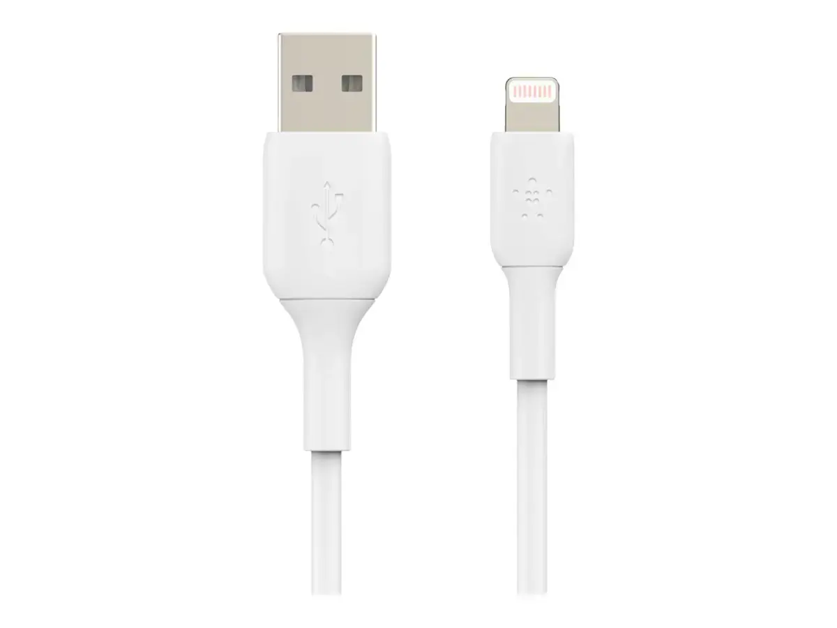 Belkin CAA001BT1MWH, 1 m, Lightning, USB A, vyriškas, vyriškas, baltas