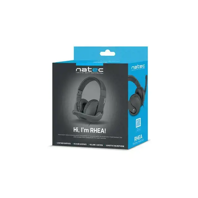 "NATEC" NSL-1452 "Natec" ausinės RHEA su MIKROFONU juodos spalvos
