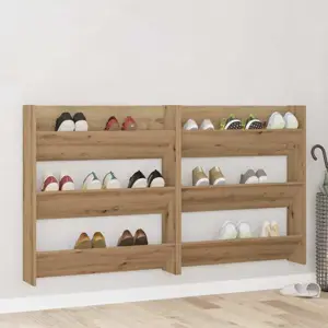 Sieninės batų spintos 2 pcs artisano ąžuolo Apdirbta mediena