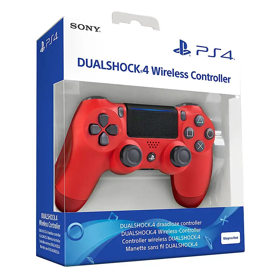 "Sony DualShock 4 V2 Magma Red", žaidimų kilimėlis, "PlayStation 4", D-pad, Pagrindinis mygtukas, Pasirinkimo mygtukas, Bendrinimo mygtukas, Pradžios mygtukas, Analoginis / skaitmeninis, Įvairus, Laidinis ir belaidis