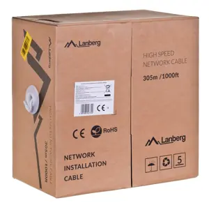 LANBERG LAN cable UTP cat.6 305m solid CU fluke passed
