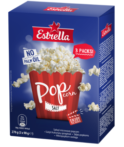 Kukurūzų spragėsiai ESTRELLA, su druska, 3*90g