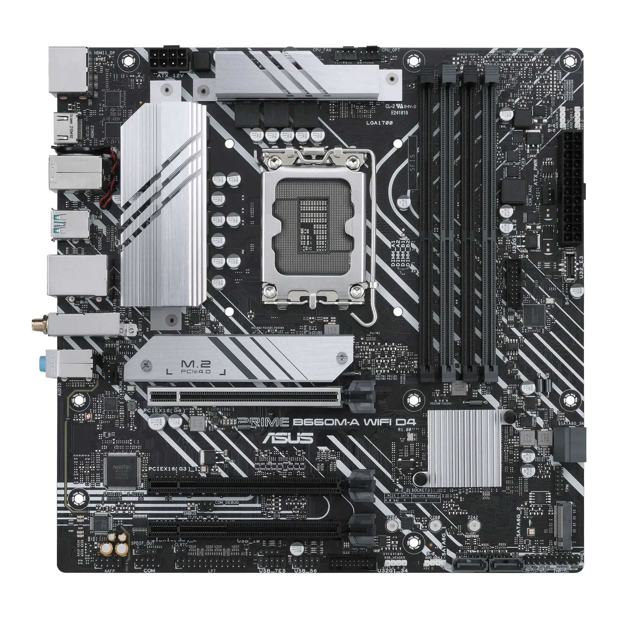 ASUS PRIME B660M-A WIFI D4, "Intel", LGA 1700, "Intel® Celeron®", "Intel® Core™ i3", "Intel® Core™ i5", "Intel® Core™ i7", "Intel® Core™ i9",..., DDR4-SDRAM, 128 GB, DIMM