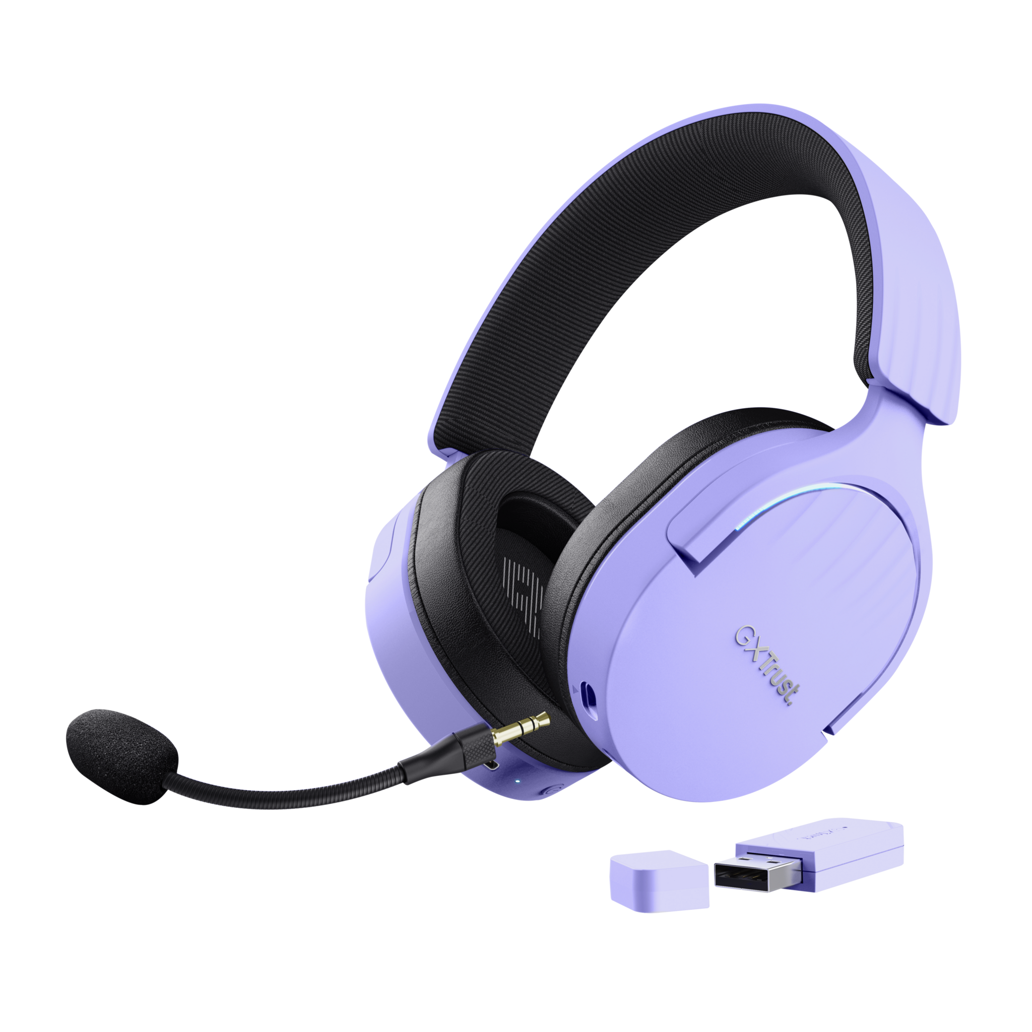 Trust GXT 491P FAYZO, Wired & Wireless, Gaming, 20 - 20000 Hz, 290 g, Headset, Black, Purple
