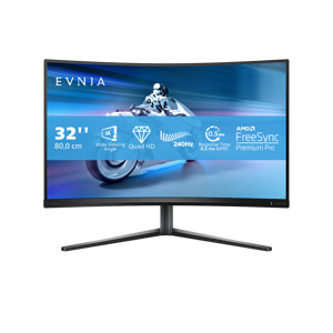 Philips Evnia 5000 32M2C5500W/00, 31.5", QHD, VA LCD, 1 ms, 240 Hz, FreeSync, Black, 80 cm (31.5"), 2560 x 1440 pixels, Quad HD, LCD, 1 ms, Black