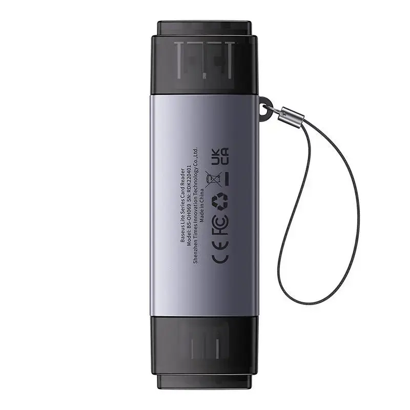 "Baseus Lite" serijos SD/TF atminties kortelių skaitytuvas, USB + USB-C (pilkos spalvos)