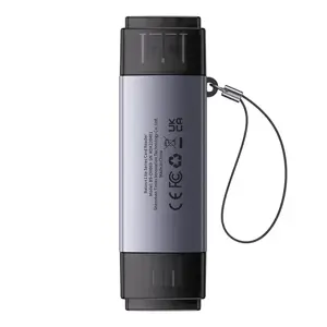 "Baseus Lite" serijos SD/TF atminties kortelių skaitytuvas, USB + USB-C (pilkos spalvos)