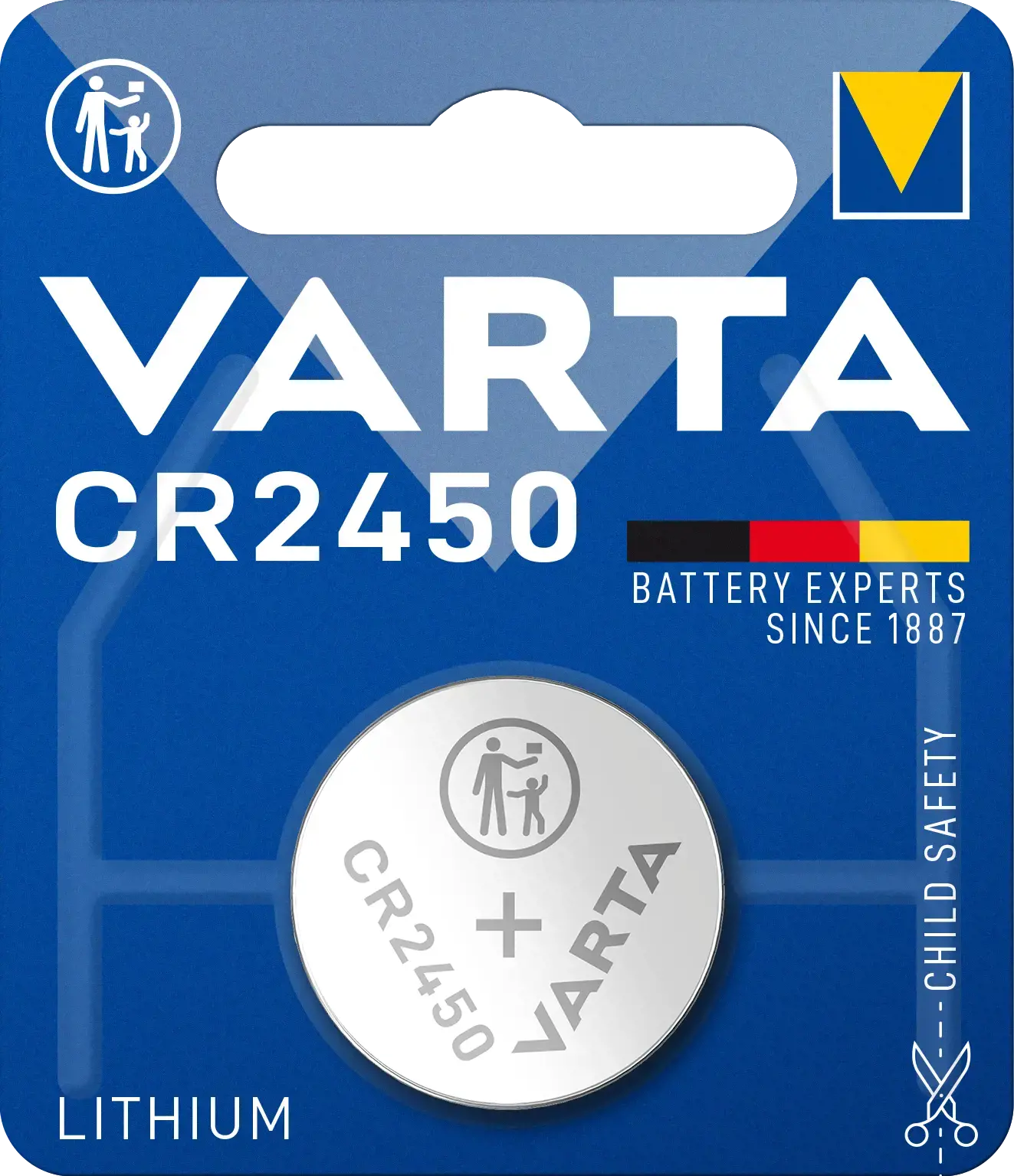 Varta -CR2450, Vienkartinė baterija, CR2450, ličio, 3 V, 1 vnt., 560 mAh