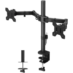 TECHLY 027514 "Techly" Dvigubas dvivietis LED/LCD monitoriaus porankis 13-27 2x10 kg reguliuojamas