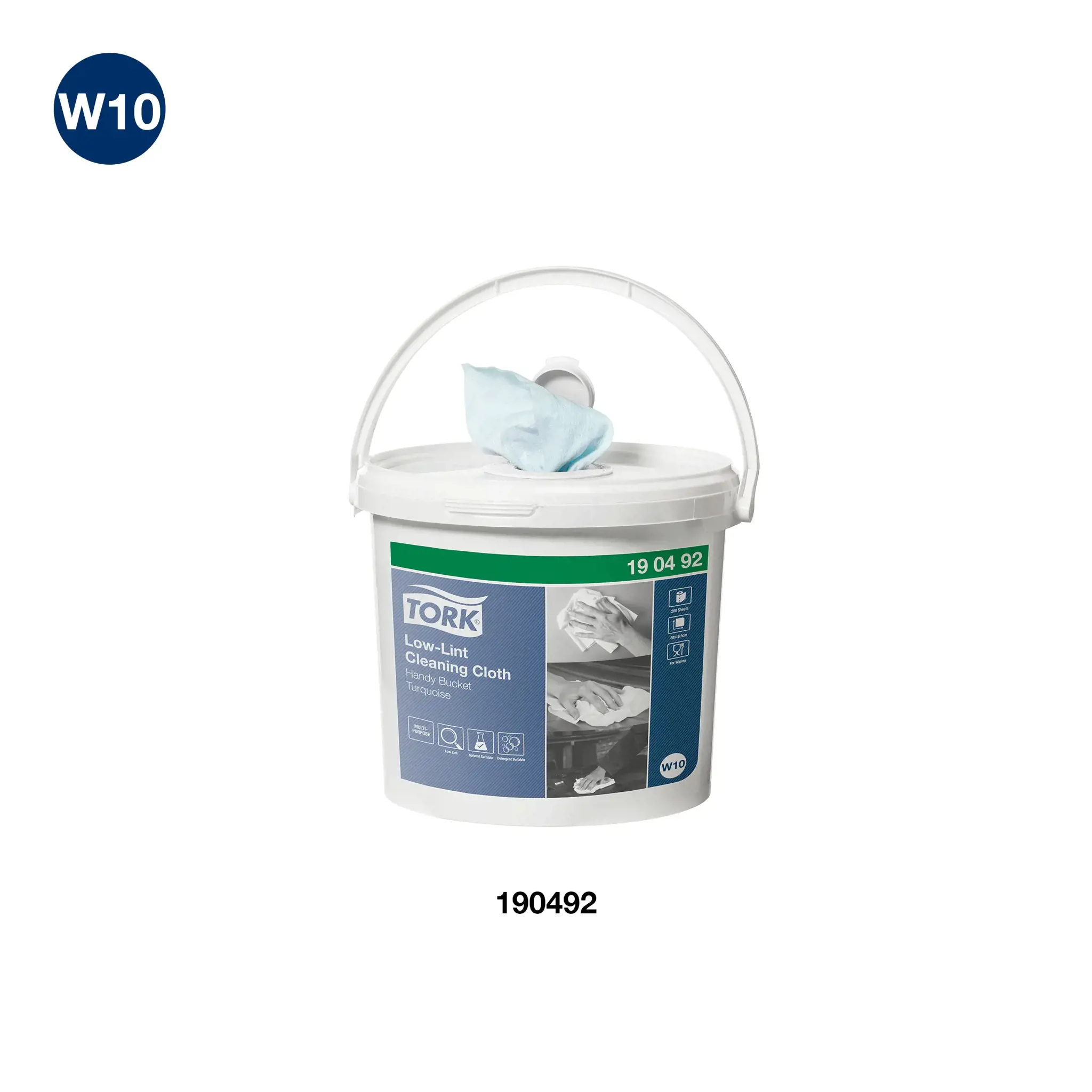 Valymo šluostė TORK, mažai besipūkuojanti, 190491, 1sl., 60m, turkio spalvos