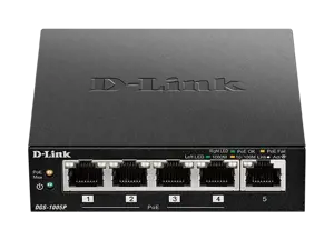 D-LINK 5 Gigabit prievadai, įskaitant 4 PoE prievadus - Biudžetinis PoE 60W