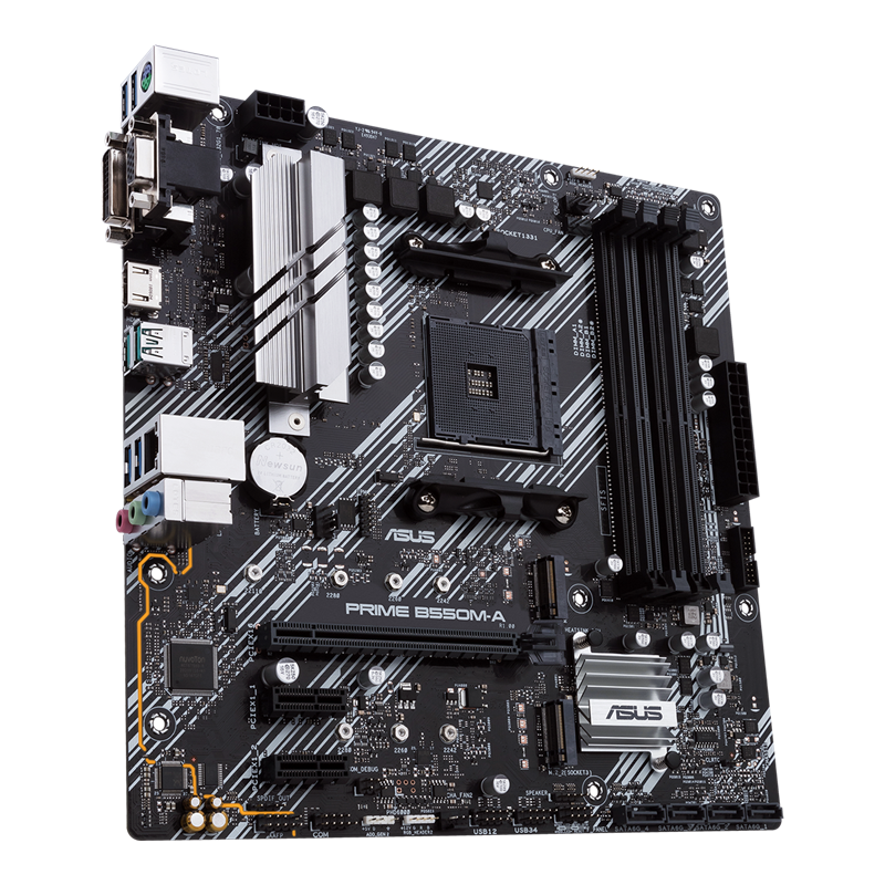 ASUS PRIME B550M-A, AMD, "Socket AM4", 3 kartos "AMD Ryzen™ 3", 3 kartos "AMD Ryzen 5", 3 kartos "AMD Ryzen™ 7", 3 kartos..., DDR4-SDRAM, 128 GB, DIMM