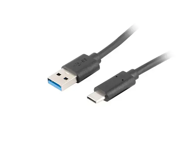 LANBERG CA-USBO-31CU-0018-BK Lanberg USB-C(M)->A(M) 3.1 1.8M juodos spalvos kabelis