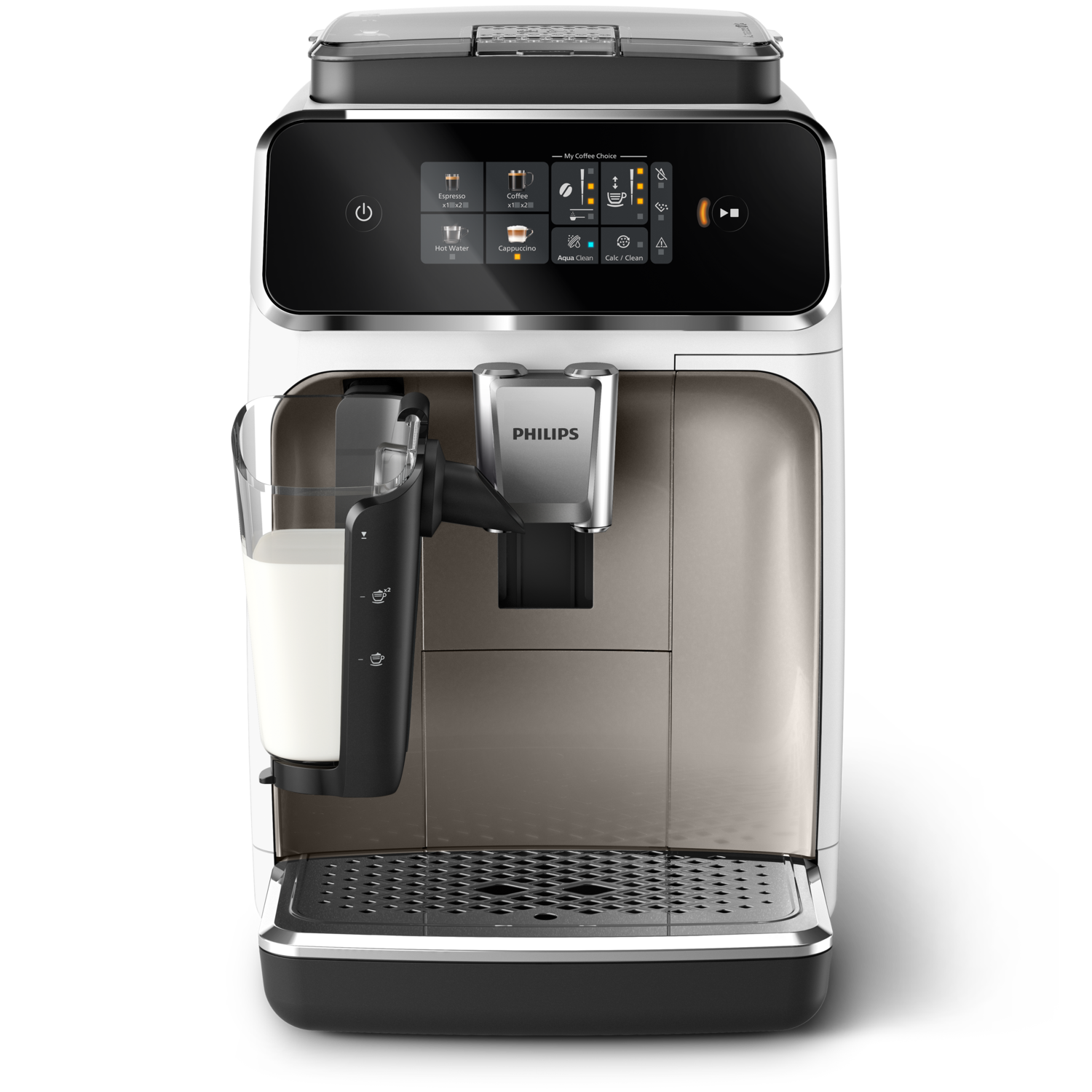 Philips EP2333/40, Espresso machine, Coffee beans, Built-in grinder, Stainless steel, White