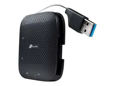TP-Link UH400, USB 3.2 Gen 1 (3.1 Gen 1) Type-A, USB 3.2 Gen 1 (3.1 Gen 1) Type-A, 5000 Mbit/s, juoda, 71 mm, 71 mm, 71 mm