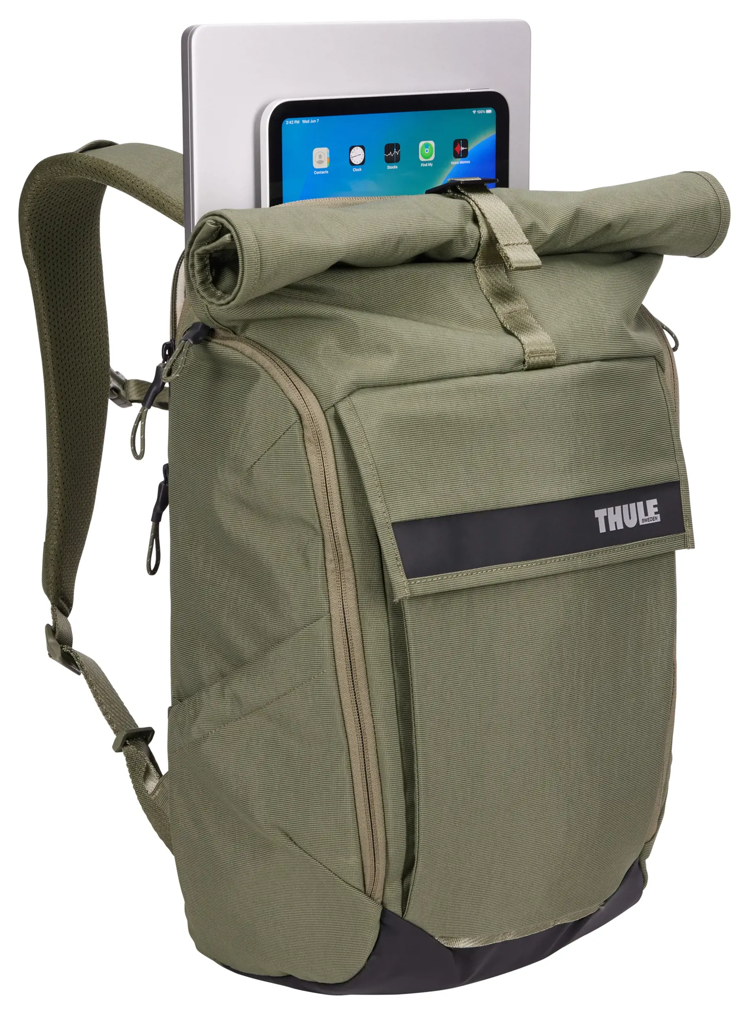 Thule Paramount PARABP3116 Soft Green, Miesto, Viengungis, 40,6 cm (16"), Nešiojamojo kompiuterio skyrius, Nailonas, Poliesteris