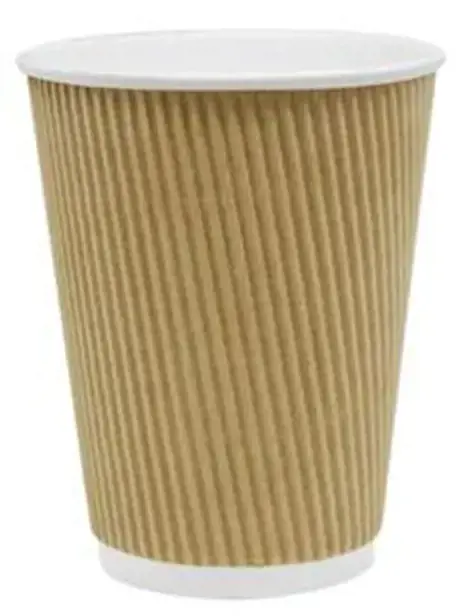 Vienkartiniai puodeliai RIPPLE,popieriniai, 236 ml, D80 mm, 25 vnt.