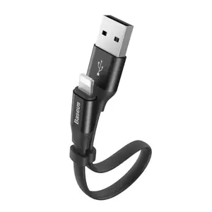 Baseus Nimble Flat Portable USB | Lightning Cable with Buckle 2A 0,23M black (CALMBJ-B01)