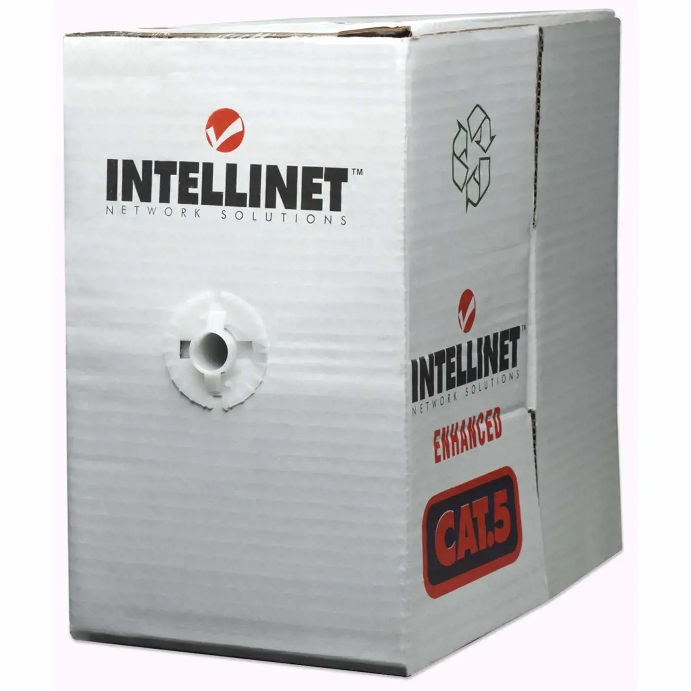INTELLINET Cat5e UTP didmeninis kabelis 305 m dėžutė pilka 24 AWG kieta