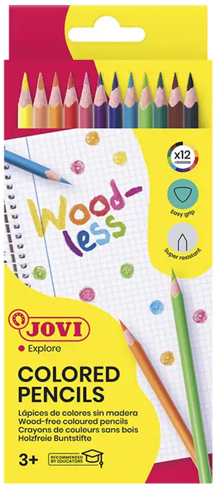 Pieštukai JOVI Box, 12 vnt., tribriauniai