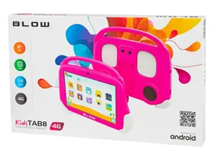 Planšetinis kompiuteris vaikamsTAB8 4G BLOW 4/64GB rožinės spalvos + dėklas