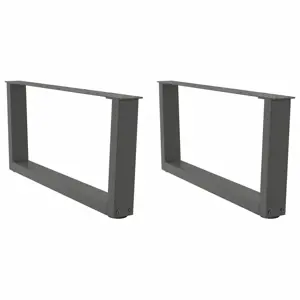 Kavos staliuko kojelės, V formos, 2 vnt., antracito spalvos, 70x(30-31,3) cm, plienas
