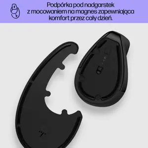 HP 920 ergonomiška belaidė pelė, dešinioji ranka, vertikali konstrukcija, "Bluetooth" + A tipo USB, 4000 DPI, juoda