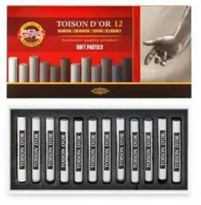 Sausų pastelių rinkinys 12vnt pilkų atsp.8522G