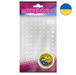 "Minipicto" klaviatūros lipdukai UKR, skaidrūs/matiniai (KB-UNICLR-UKR-WHTMATT)