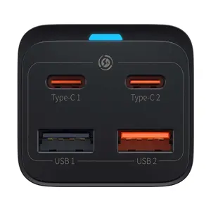 "Baseus" greitasis įkroviklis "GaN3 Pro", 2x USB-C, 2x USB, 65 W (juodas)