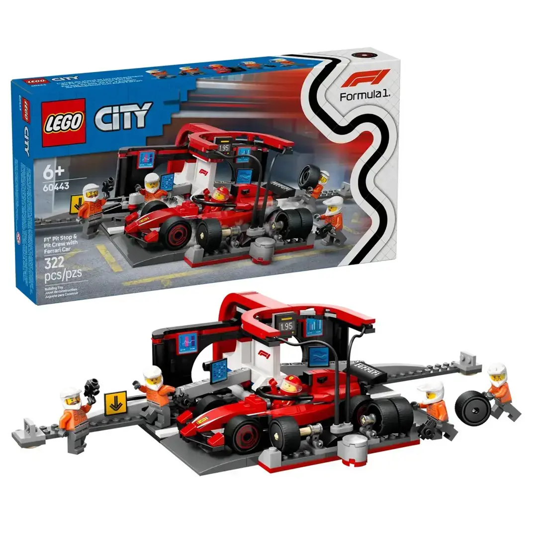 LEGO CITY 60443 F1 - Pit Stop & Pit Crew with Ferrari Car
