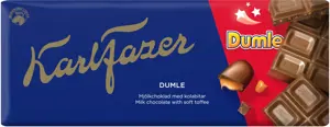 Pieninis šokoladas su karamelės gabaliukais,  KARL FAZER, Dumle, 180 g