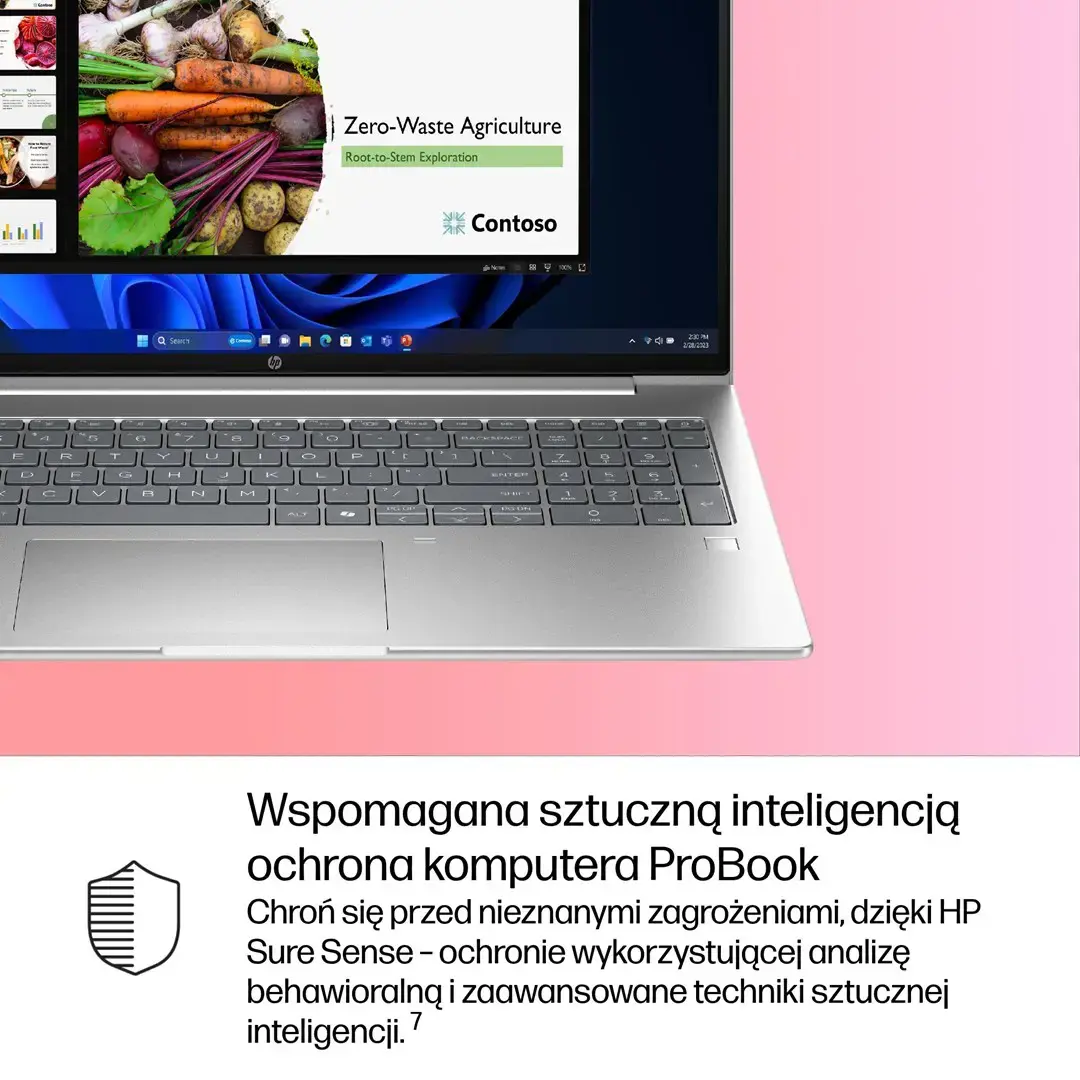 HP ProBook 4 G1i AI Intel Core Ultra 7 255U Laptop 40.6 cm (16") WUXGA 16 GB DDR5-SDRAM 512 GB SSD Wi-Fi 6E (802.11ax) Windows 11 Pro AI PC Silver