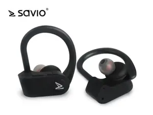 "Savio TWS-03" belaidės "Bluetooth" ausinės, juodos spalvos