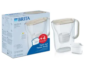 Brita Style Essential filter jug + 4 Maxtra Pro Pure Performance filter cartridges (sand-coloured)