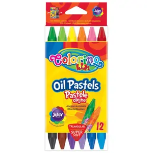 Tribriaunės aliejinės kreidelės COLORINO, 12 spalvų