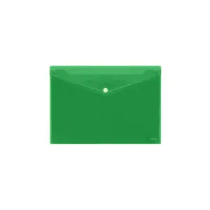 Aplankas-vokelis su spaude Forpus, A4, plastikinis, žalias, skaidrus  0820-006