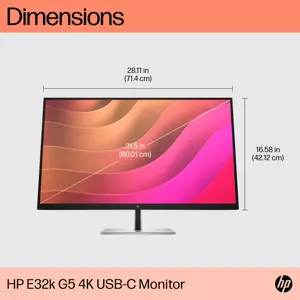 HP E32k G5 4K, 80 cm (31,5"), 3840 x 2160 taškų, 4K Ultra HD, 5 ms, juoda