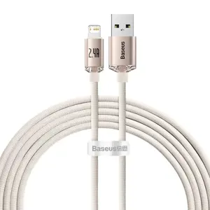 Baseus cable Crystal Shine USB - Lightning 2,0 m 2,4A pink