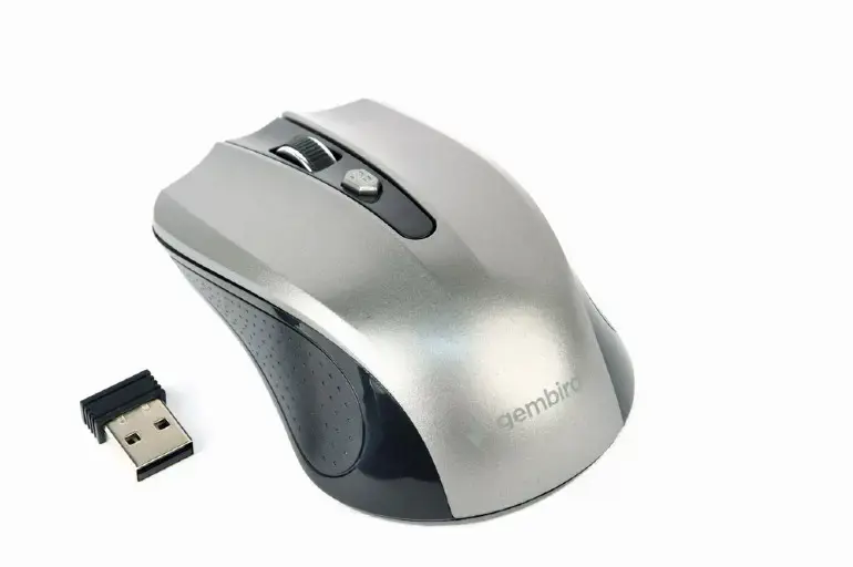 GEMBIRD MUSW-4B-04-BG Gembird Belaidė optinė pelė MUSW-4B-04-BG, 1600 DPI, nano USB, juoda/ erdviai pilka