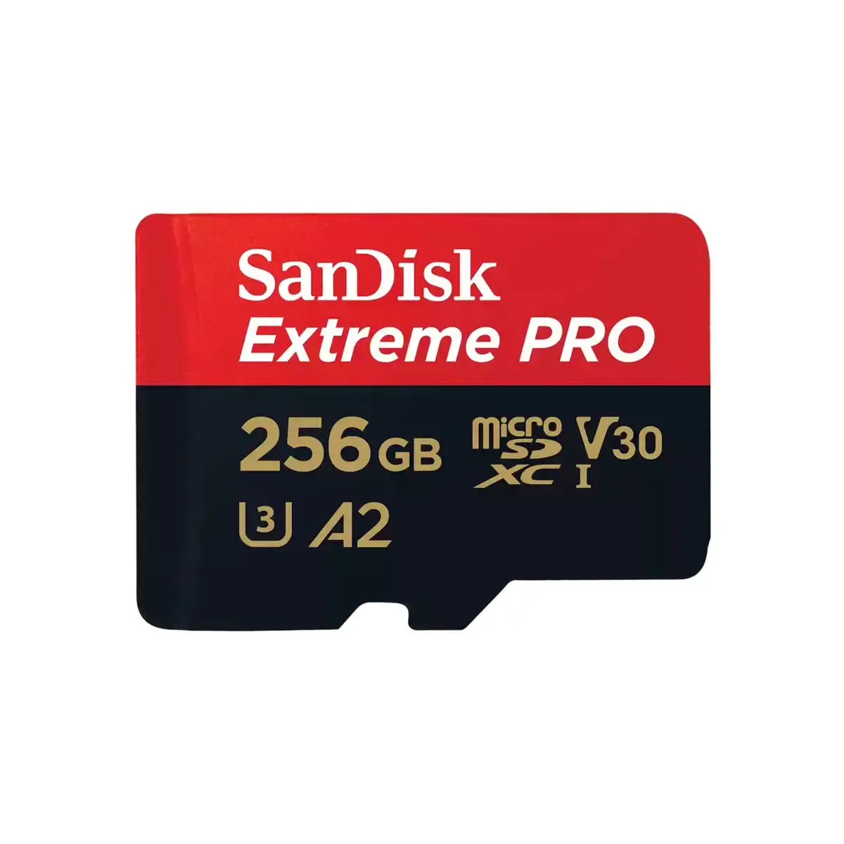 "SanDisk Extreme PRO microSDXC 256GB + SD adapteris + 2 metų "RescuePRO Deluxe" iki 200MB/s ir 140MB/s skaitymo/rašymo greitis A2 C10 V30 UHS-I U3; EAN:619659188542