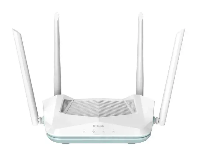 D-Link R15 EAGLE PRO AI AX1500 išmanusis maršrutizatorius, "Wi-Fi 6" (802.11ax), dviejų dažnių (2,4 GHz / 5 GHz), Ethernet LAN, baltas, stalinis maršrutizatorius