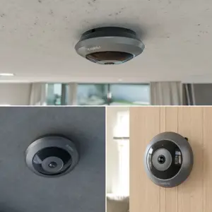 Reolink Fisheye Series P520 - 6MP Indoor Fisheye PoE Camera, 360° View, Multiple Display Modes, Person Detection, IP security camera, Indoor & outdoor, Wired, Google Assistant, Ceiling/wall, Grey, Black