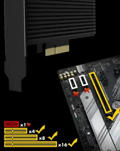 ICY BOX IB-PCI208-HS, PCIe, M.2, pilno aukščio / žemo profilio, PCIe 4.0, juodas, pasyvus