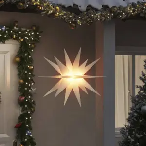 Kalėdų žvaigždė su LED, baltas, 100cm