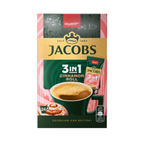 Tirpiosios kavos gėrimas JACOBS 3in1cinnamon roll, 24x11,2g dėžė