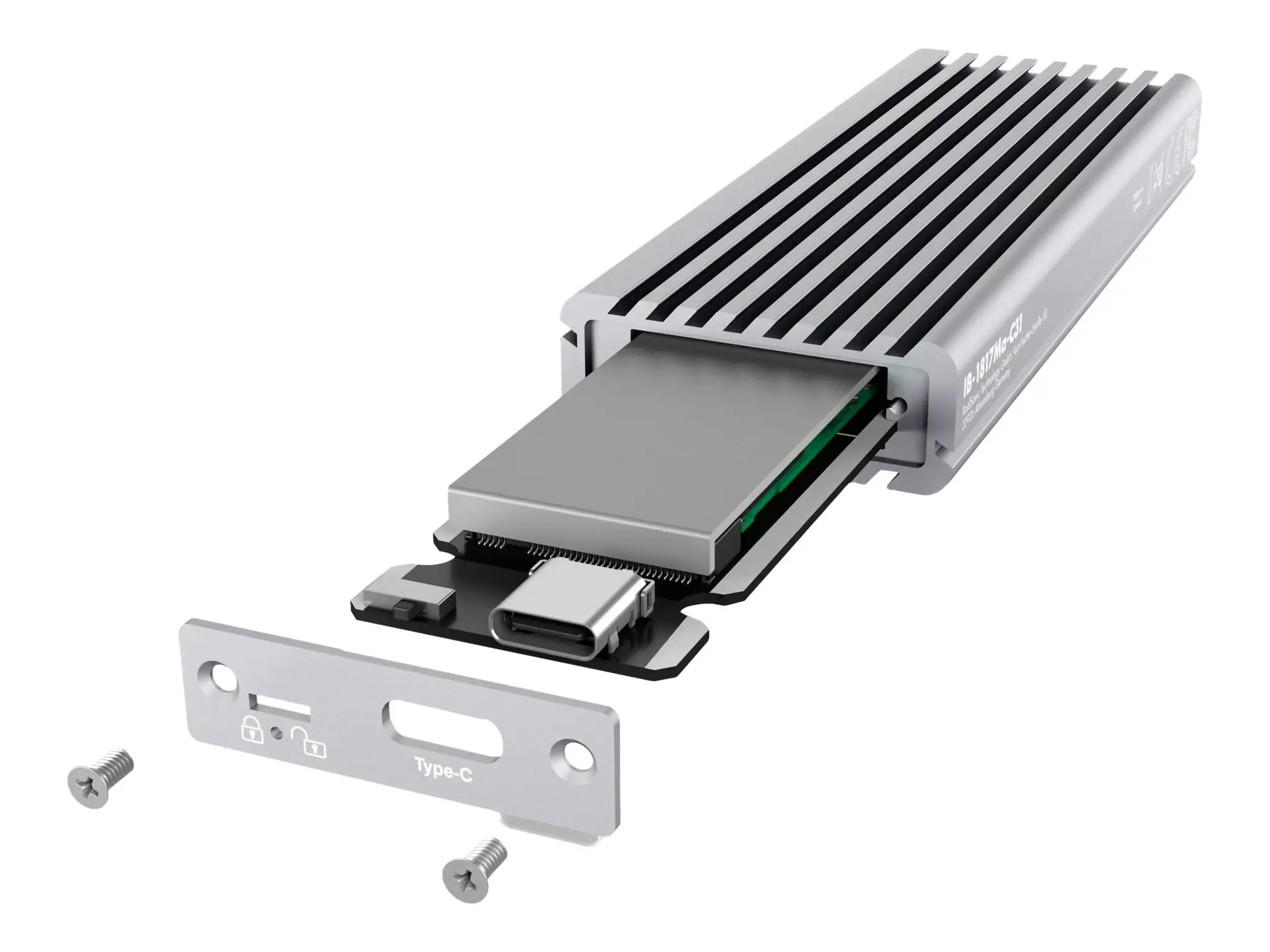 ICYBOX IB-1817Ma-C31 "IcyBox" išorinis korpusas M.2 NVMe SSD, USB 3.1 Type-C, sidabrinės spalvos