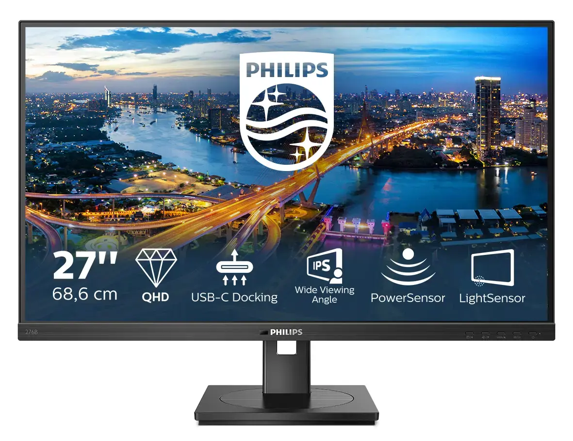 Monitorius Philips 276B1/00, 68.6 cm (27"), 2560 x 1440 pixels, Full HD, LED, 4 ms, Black